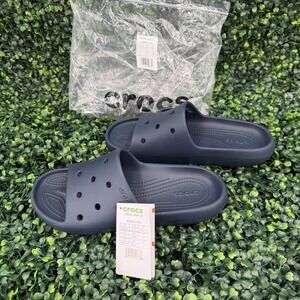 Crocs‎ Classic V2 Slide 209401-410 Mens 8 Womens 10 Navy Blue Sandals Comfort